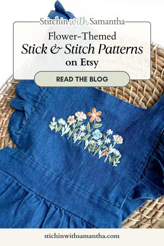 My Favorite Flower Stick and Stitch Hand Embroidery Packs on Etsy