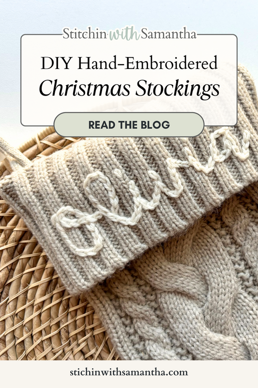 DIY Embroidered Christmas Stockings