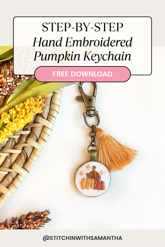 FREE Hand Embroidered Pumpkin Keychain Pattern