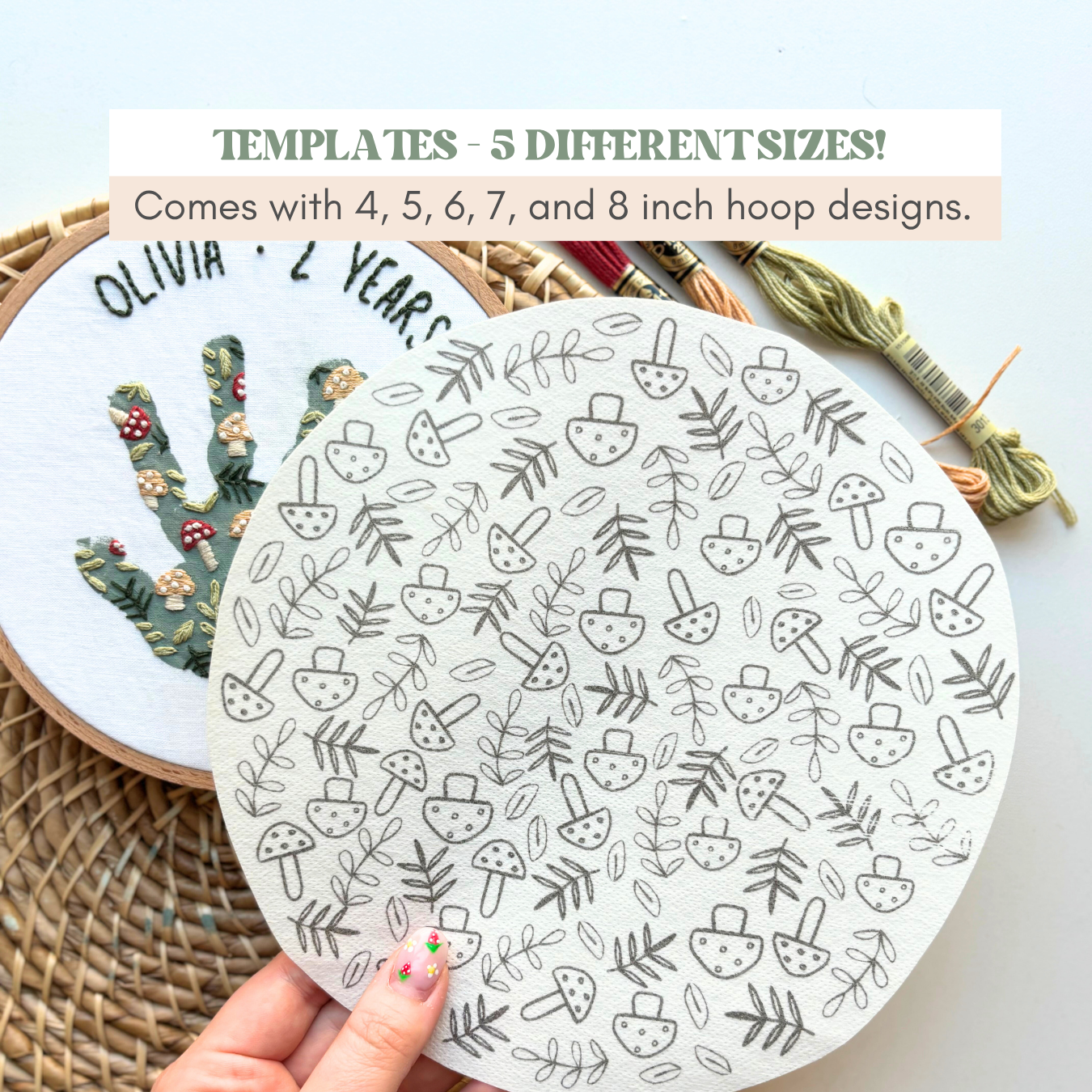 Mushroom Handprint Keepsake Printable PDF Pattern