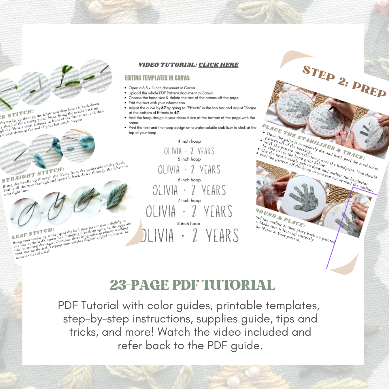 Mushroom Handprint Keepsake Printable PDF Pattern
