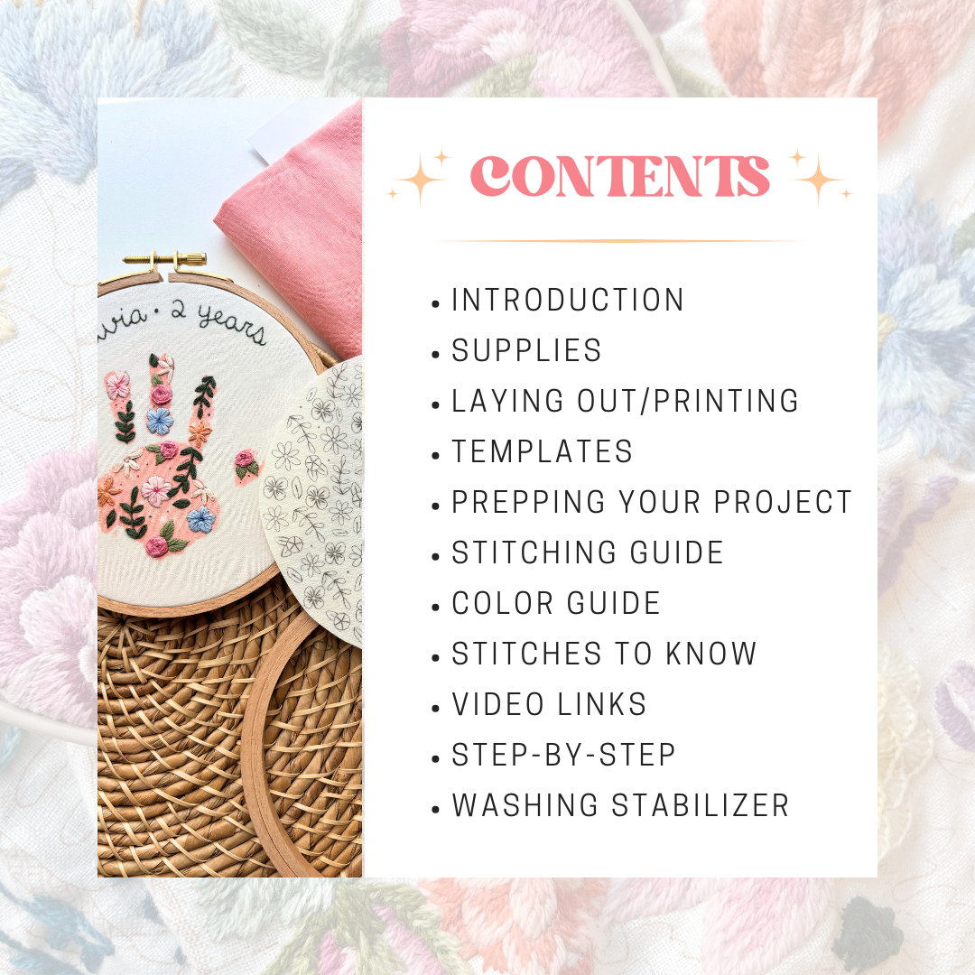 Embroidered Handprint Keepsake PDF Tutorial
