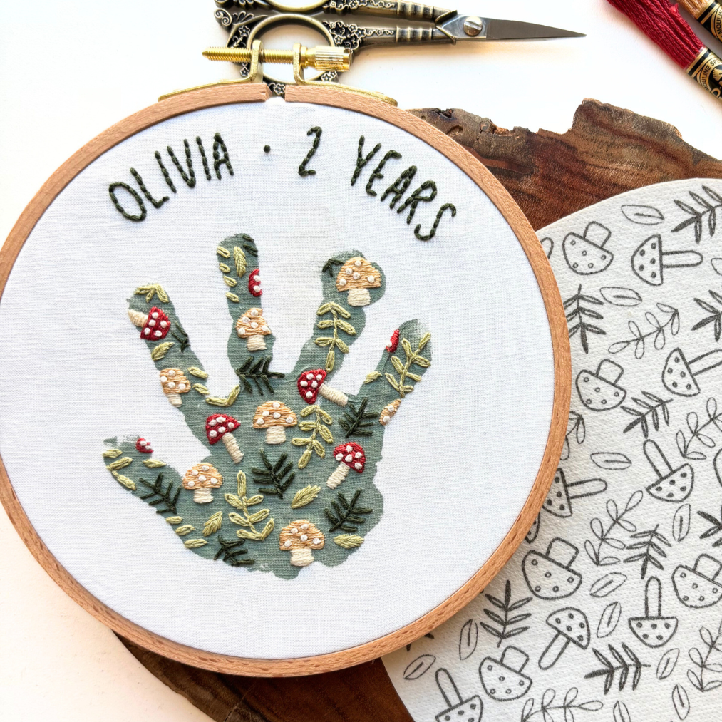 Mushroom Handprint Keepsake Printable PDF Pattern