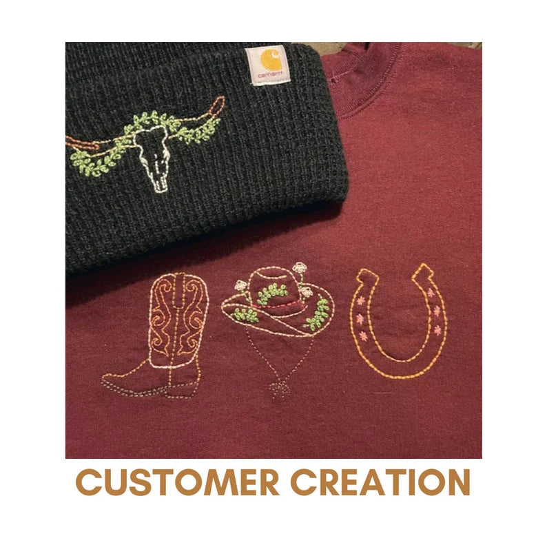 Printable Western Stick and Stitch Embroidery PDF Printable Templates