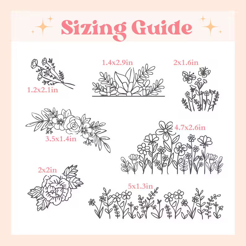 Wildflower Stick and Stitch Embroidery Pattern Pack