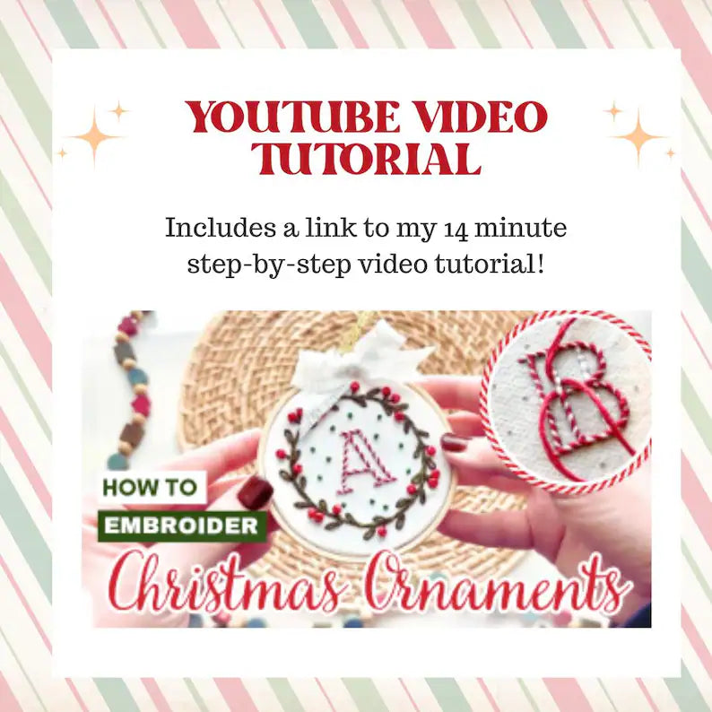 Embroidered Ornament Stitching Tutorial + Printable Stick and Stitch Templates