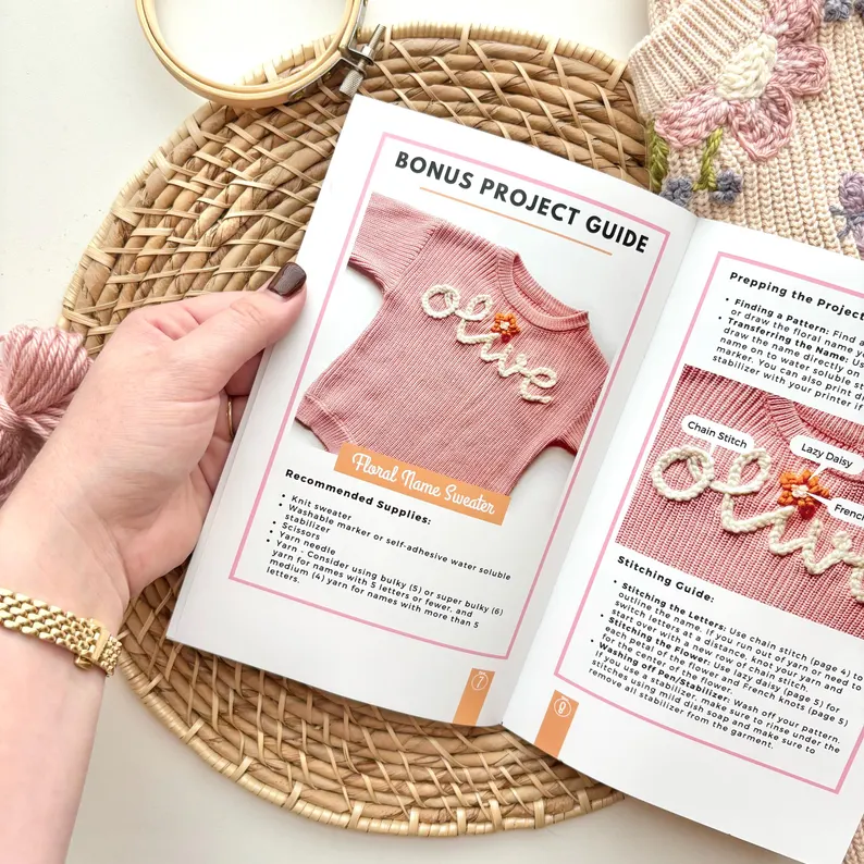 Hand Embroidery Pocket Guide: 15 Basic Stitches for Embroidering on Knit Sweaters