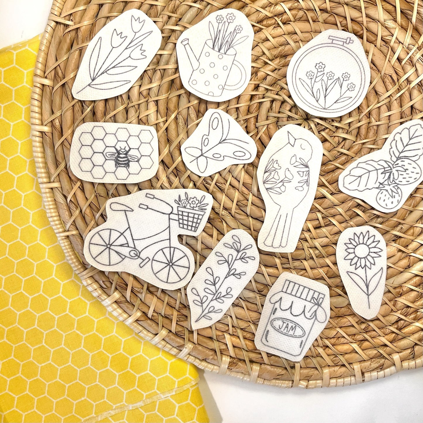 Garden Printable Embroidery Stick and Stitch Templates