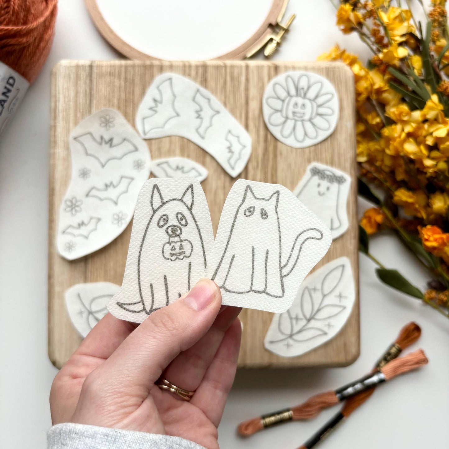 Halloween Stick and Stitch Embroidery Patterns Printable Stick and Stitch Transfers Print Sheet Embroidery Stick n Stitch PDF Designs Ghost