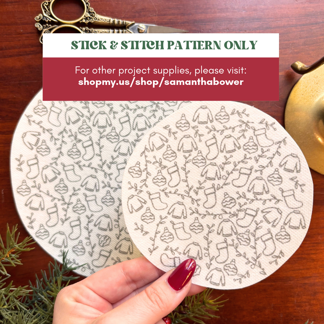 Traditional Christmas Handprint Embroidery Stick & Stitch Pack