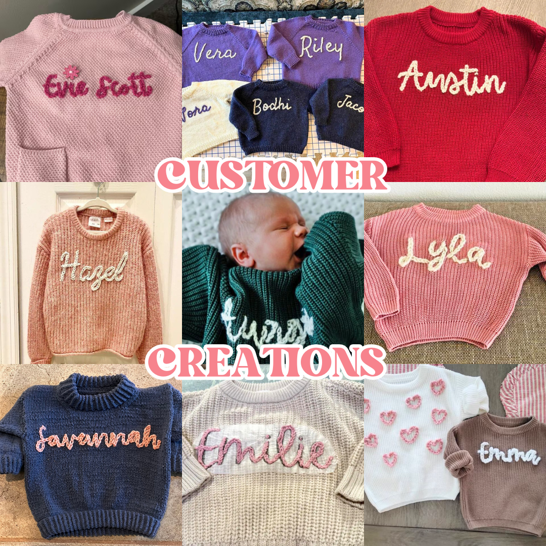 DIY Embroidery Name Sweater Kit + YouTube Tutorial