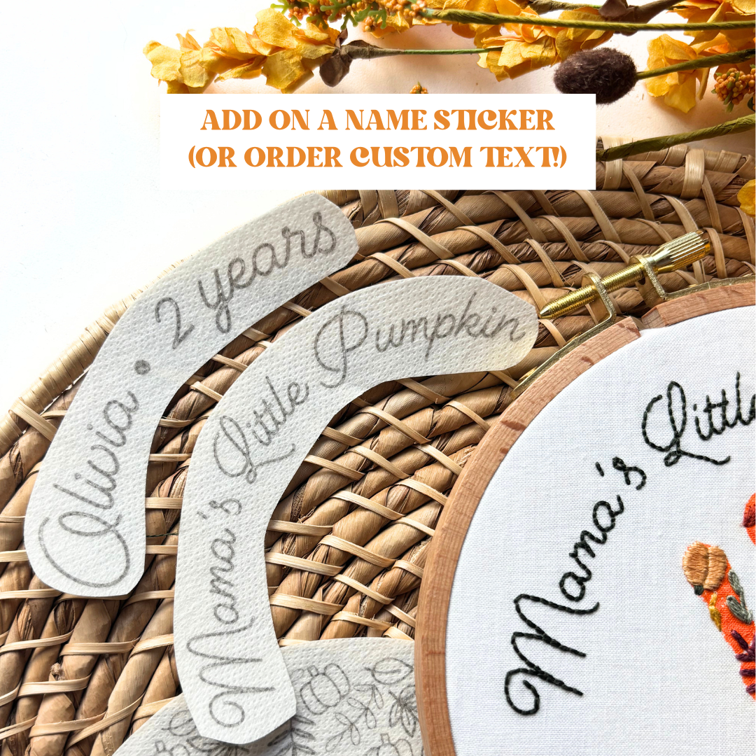 Fall Handprint Embroidery Hoop Stick and Stitch - Kids Handprint Craft
