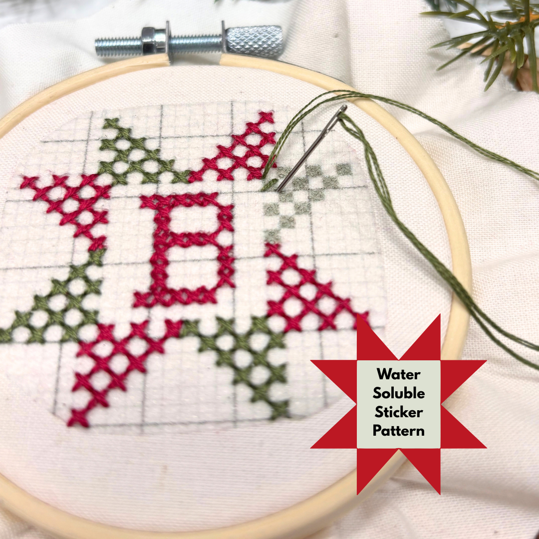 Personalized Quilt Block Letter Cross Stitch Ornament Kit