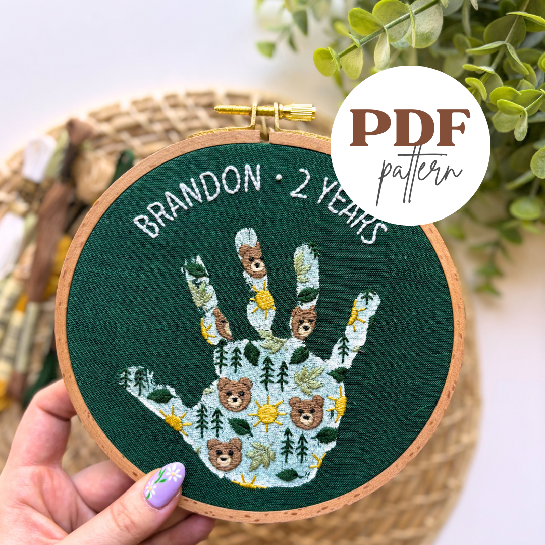 Bear Handprint Keepsake Printable PDF Pattern