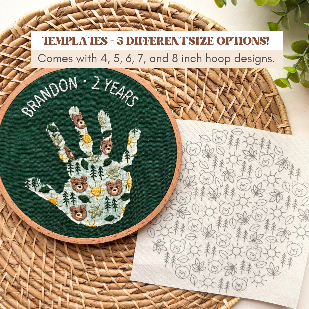 Bear Handprint Keepsake Printable PDF Pattern