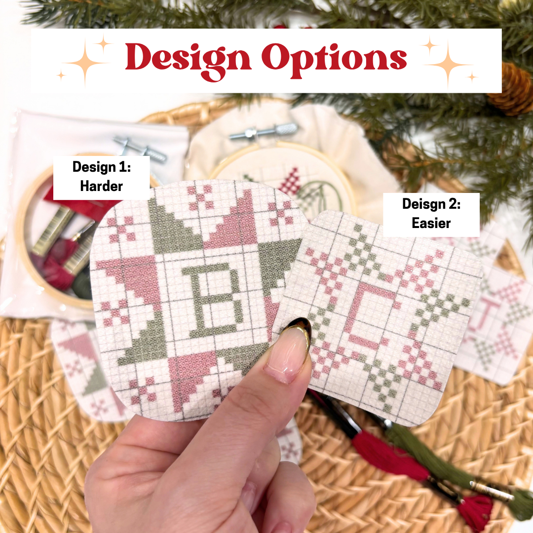 Personalized Quilt Block Letter Cross Stitch Ornament Kit
