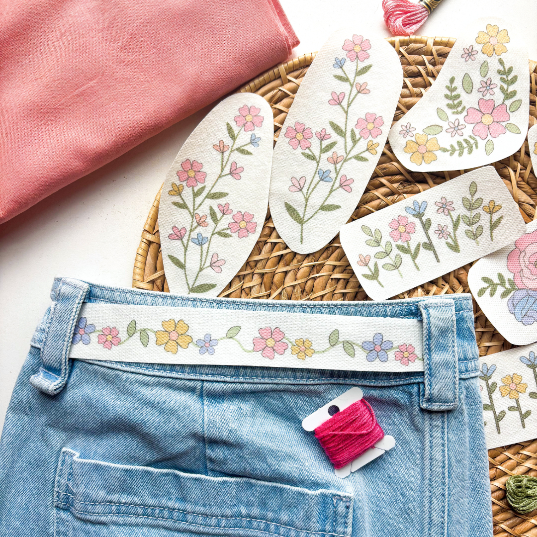 Colorful Floral Stick and Stitch Kit
