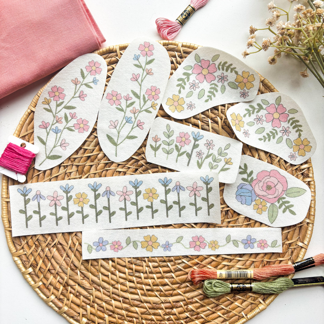 Colorful Floral Stick and Stitch Kit
