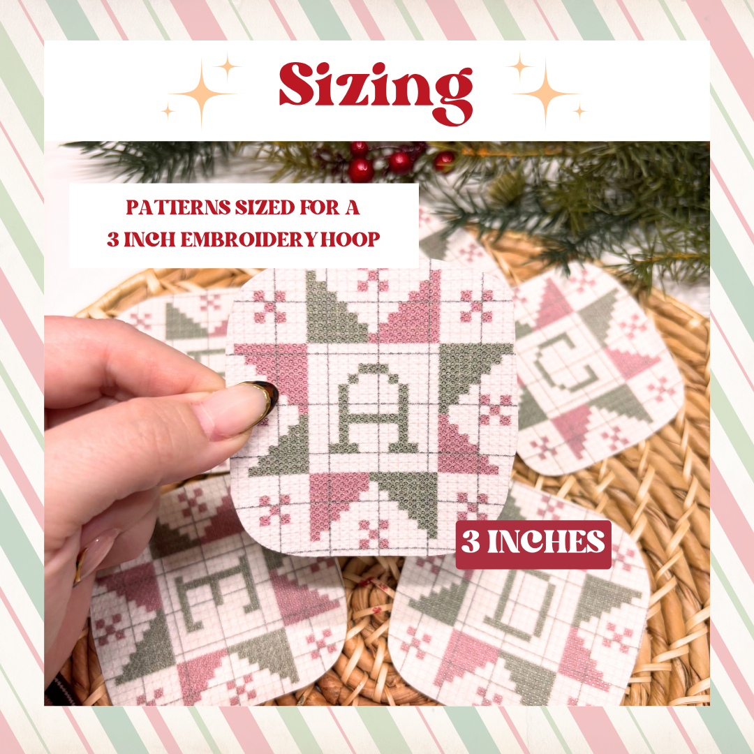 Personalized Quilt Block Letter Cross Stitch Ornament Kit