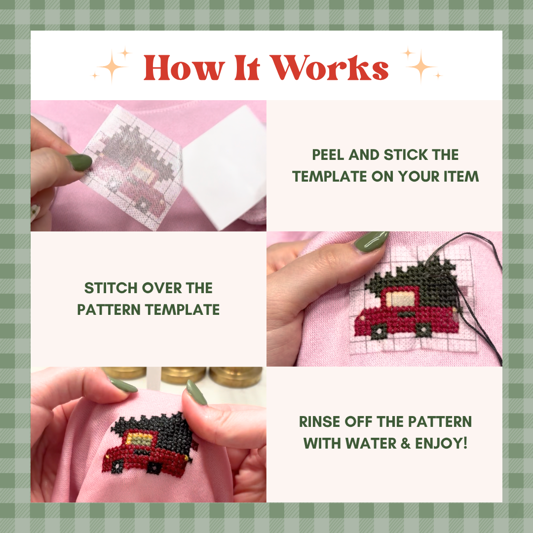 Christmas Cross Stitch Stick and Stitch Quilt Block Pack