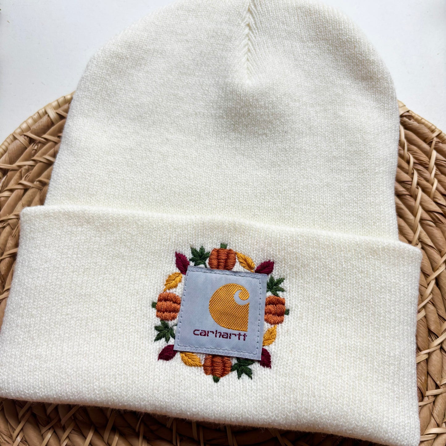 Adult Pumpkin & Leaves Carhartt Beanie