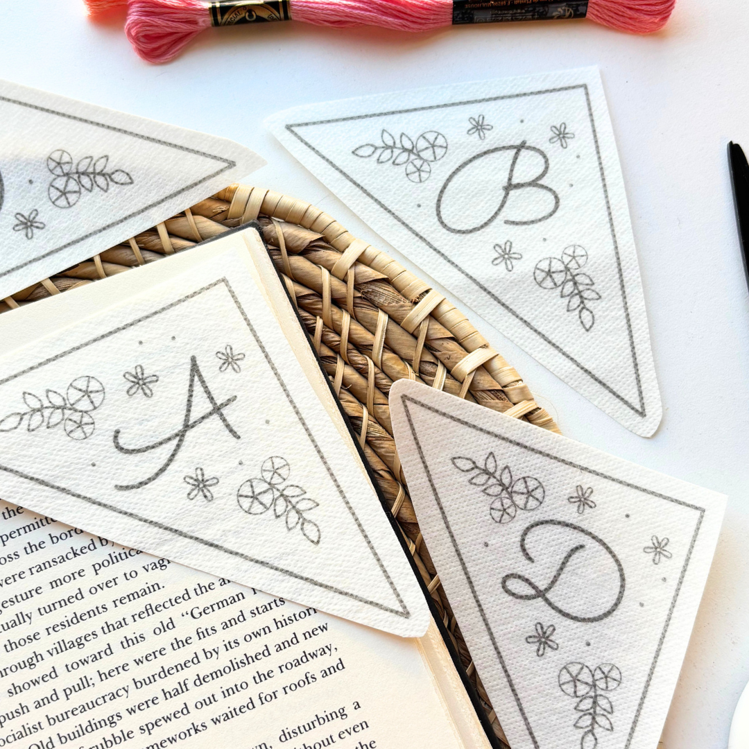 Personalized Letter Bookmark Printable Stick and Stitch Embroidery Designs