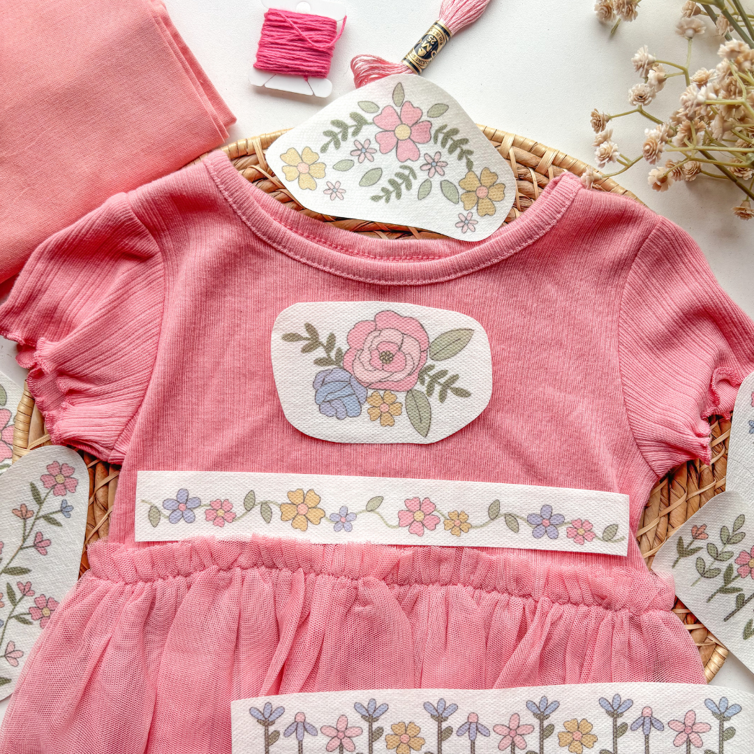 Colorful Floral Stick and Stitch Kit
