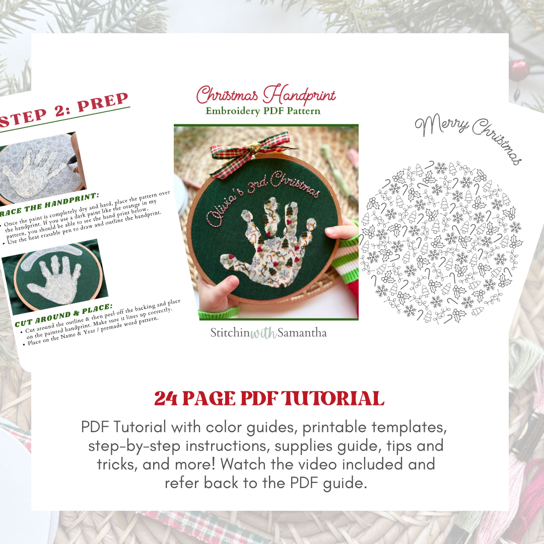 Christmas Handprint Keepsake Printable PDF Pattern