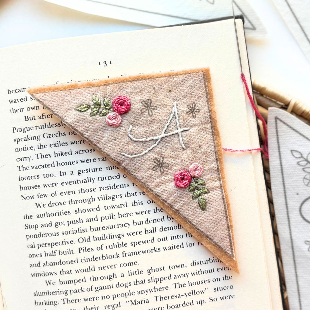 Personalized Letter Bookmark Printable Stick and Stitch Embroidery Designs