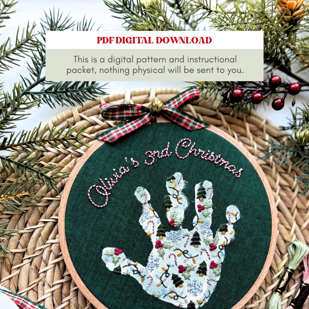 Christmas Handprint Keepsake Printable PDF Pattern