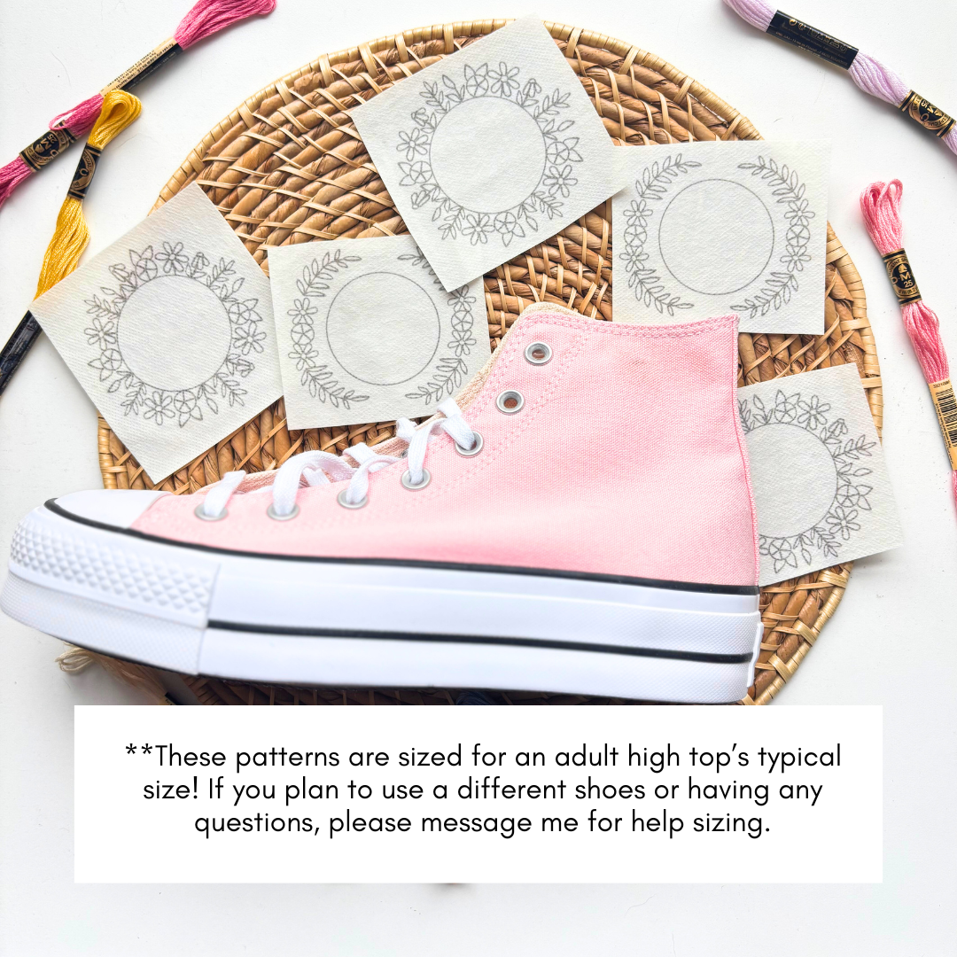 Converse Stick and Stitch Embroidery Patterns
