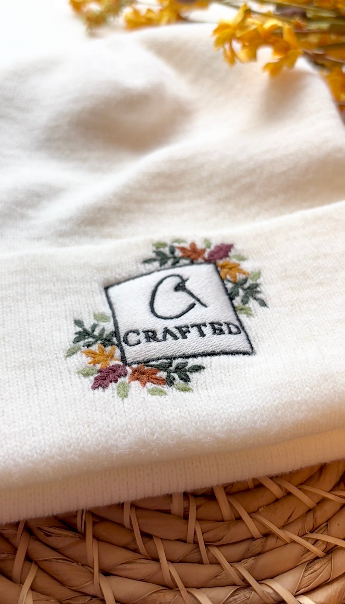 Adult Fall Leaves Crafted Beanie