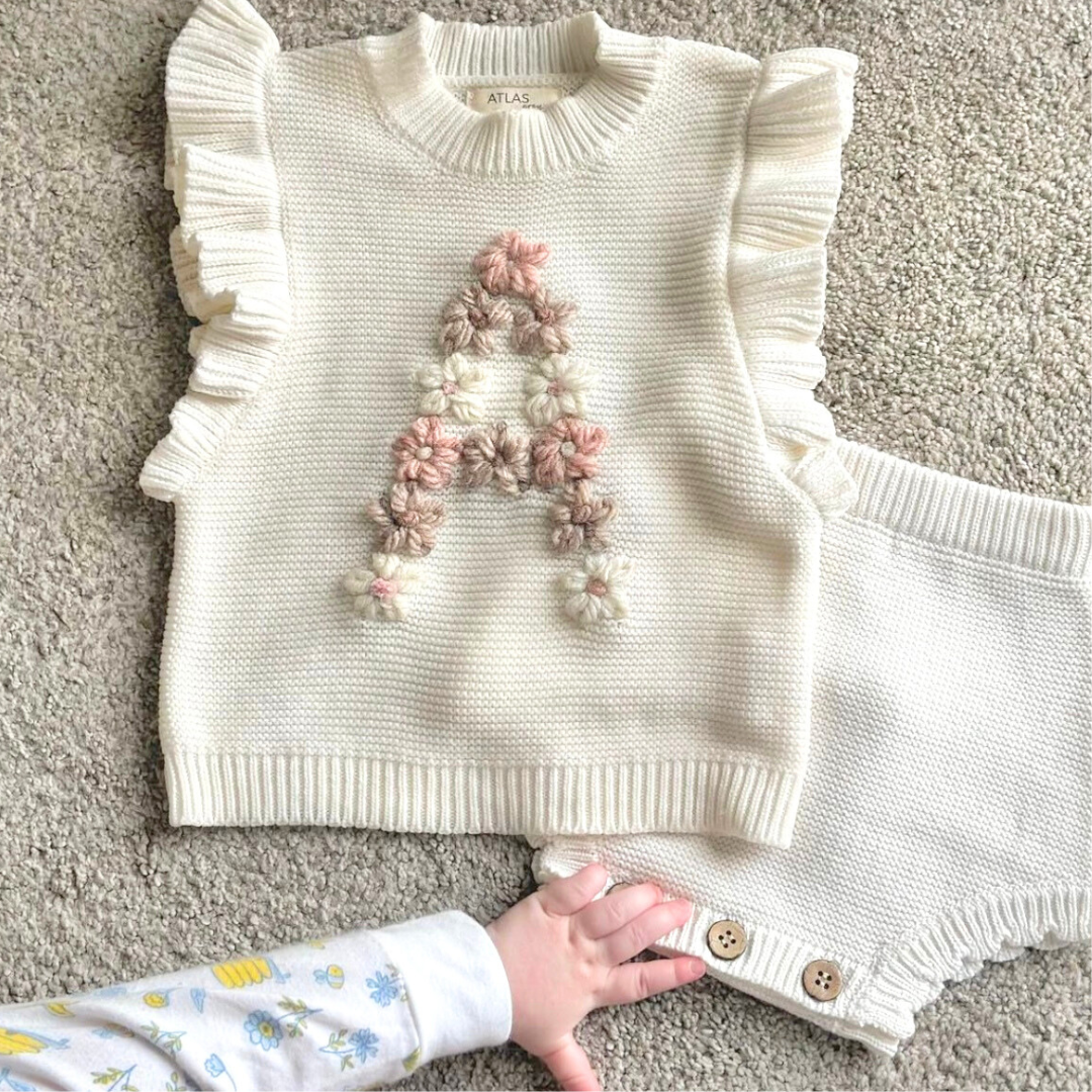 DIY Flower Initial Hand Embroidered Sweater (Kit + YouTube Tutorial!)