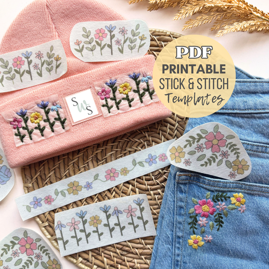Colorful Flower Stick and Stitch Embroidery Patterns (Color + Stitch Guides!)