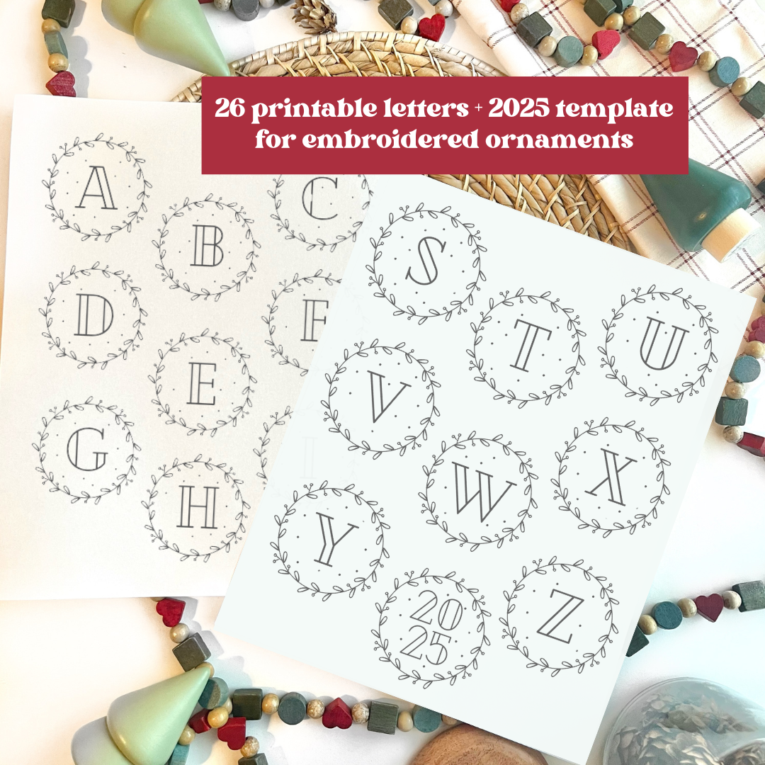 Embroidered Ornament Stitching Tutorial + Printable Stick and Stitch Templates