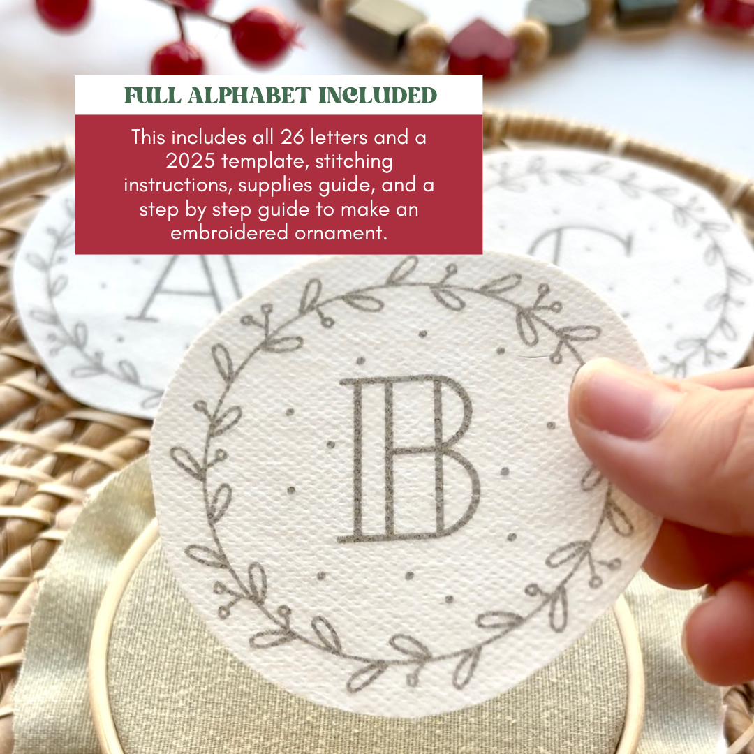 Embroidered Ornament Stitching Tutorial + Printable Stick and Stitch Templates