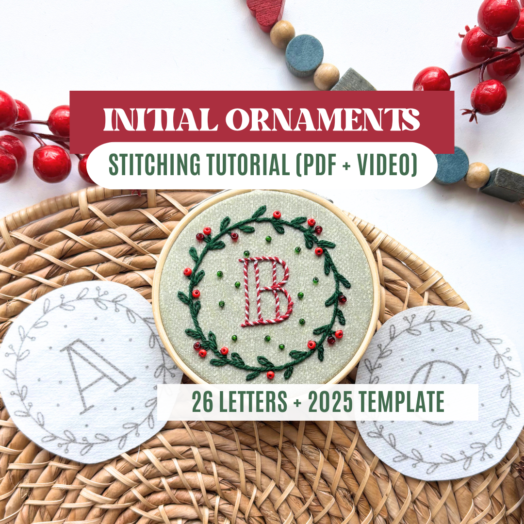 Embroidered Ornament Stitching Tutorial + Printable Stick and Stitch Templates
