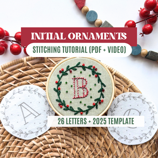 Embroidered Ornament Stitching Tutorial + Printable Stick and Stitch Templates