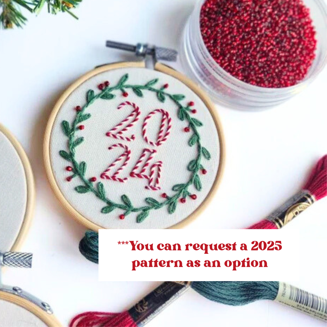 Alphabet Christmas Stick and Stitch Ornament Hand Embroidery Kit