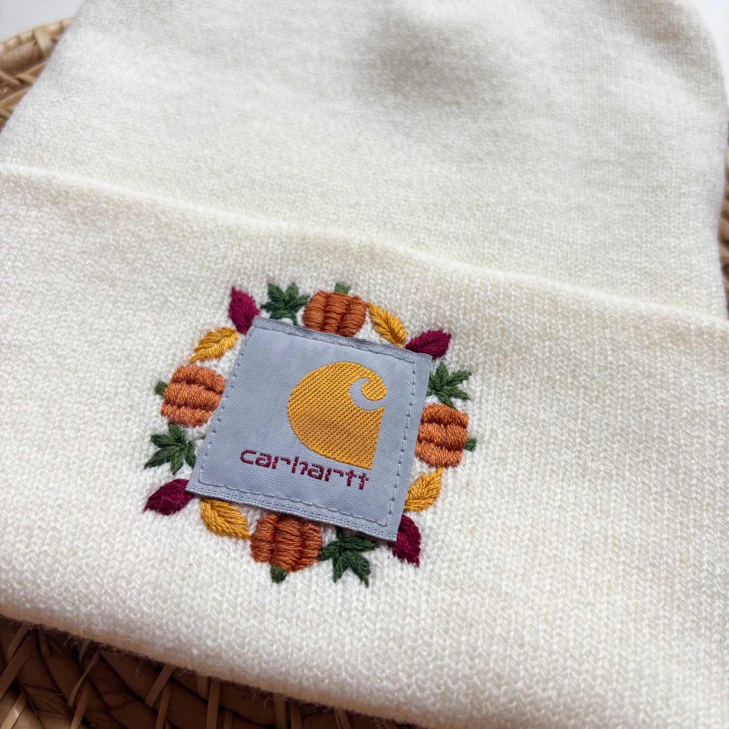 Adult Pumpkin & Leaves Carhartt Beanie
