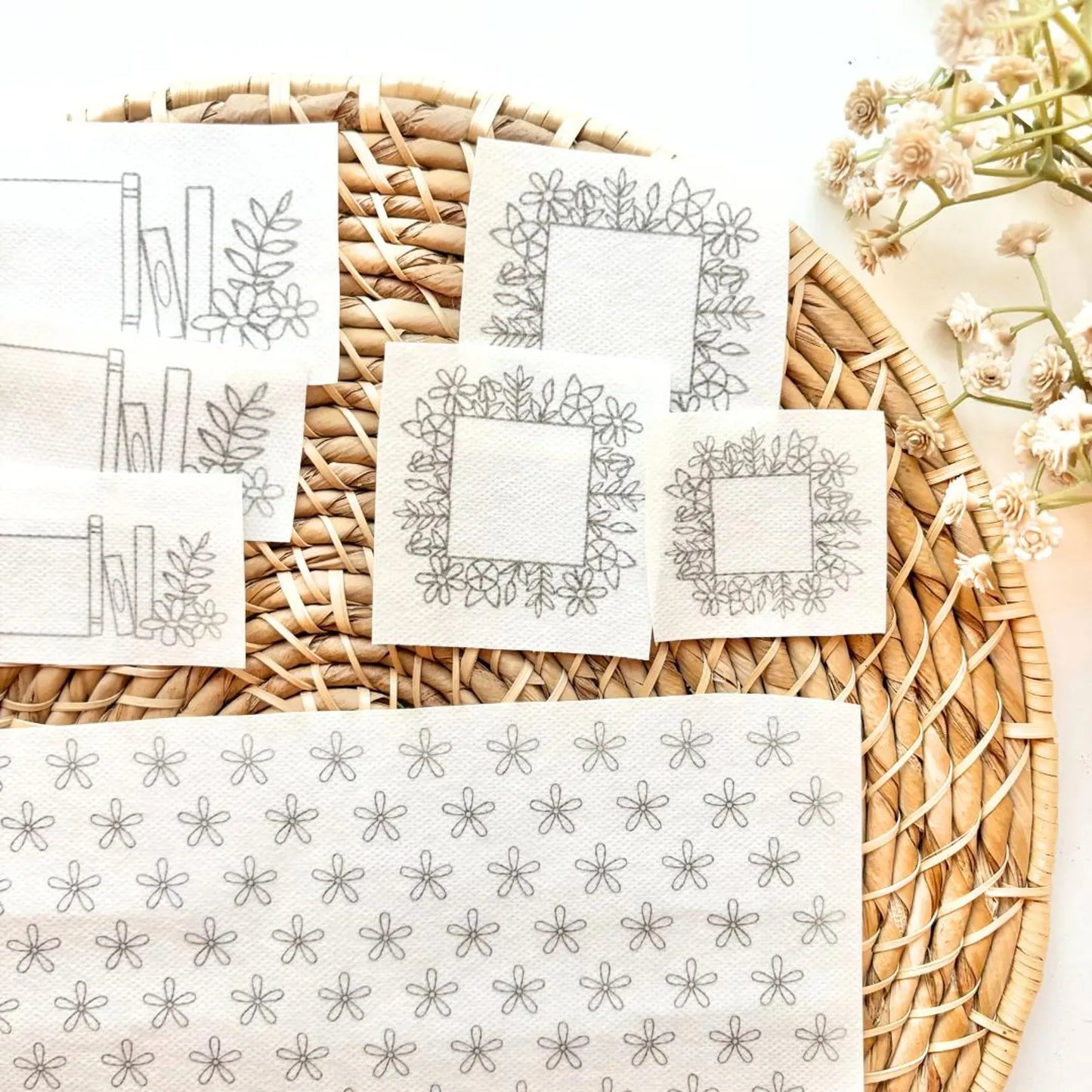 Floral Beanie Stick & Stitch Embroidery Pack