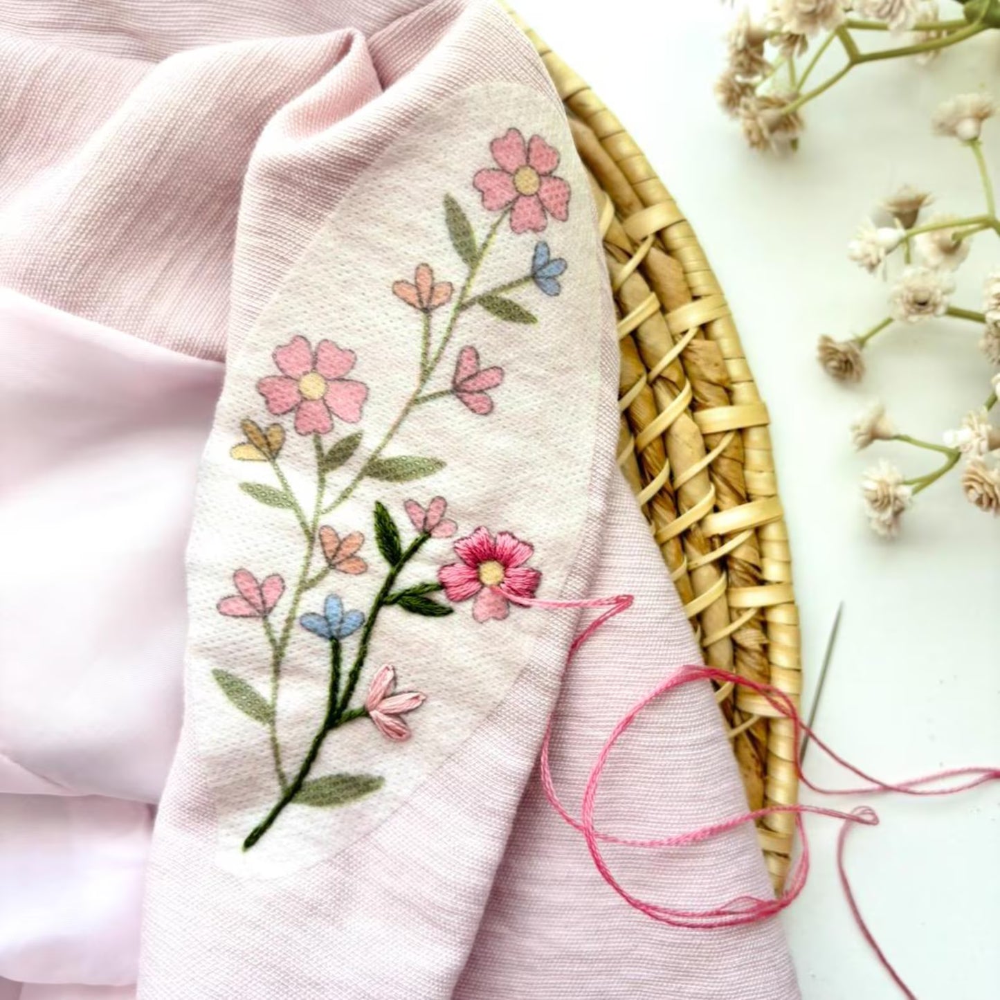 Colorful Floral Stick and Stitch Kit