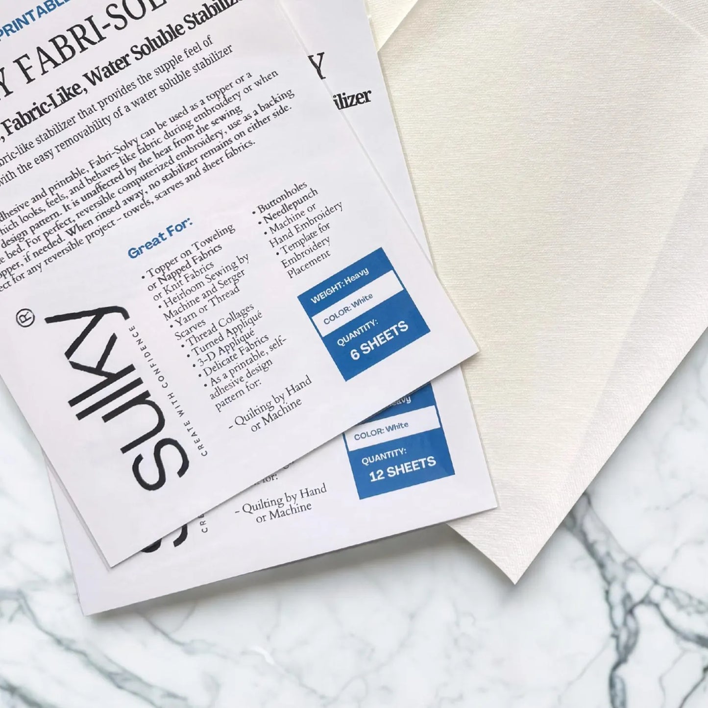 Sulky Fabri-Solvy Water Soluble Stabilizer - Stick and Stitch Sheets