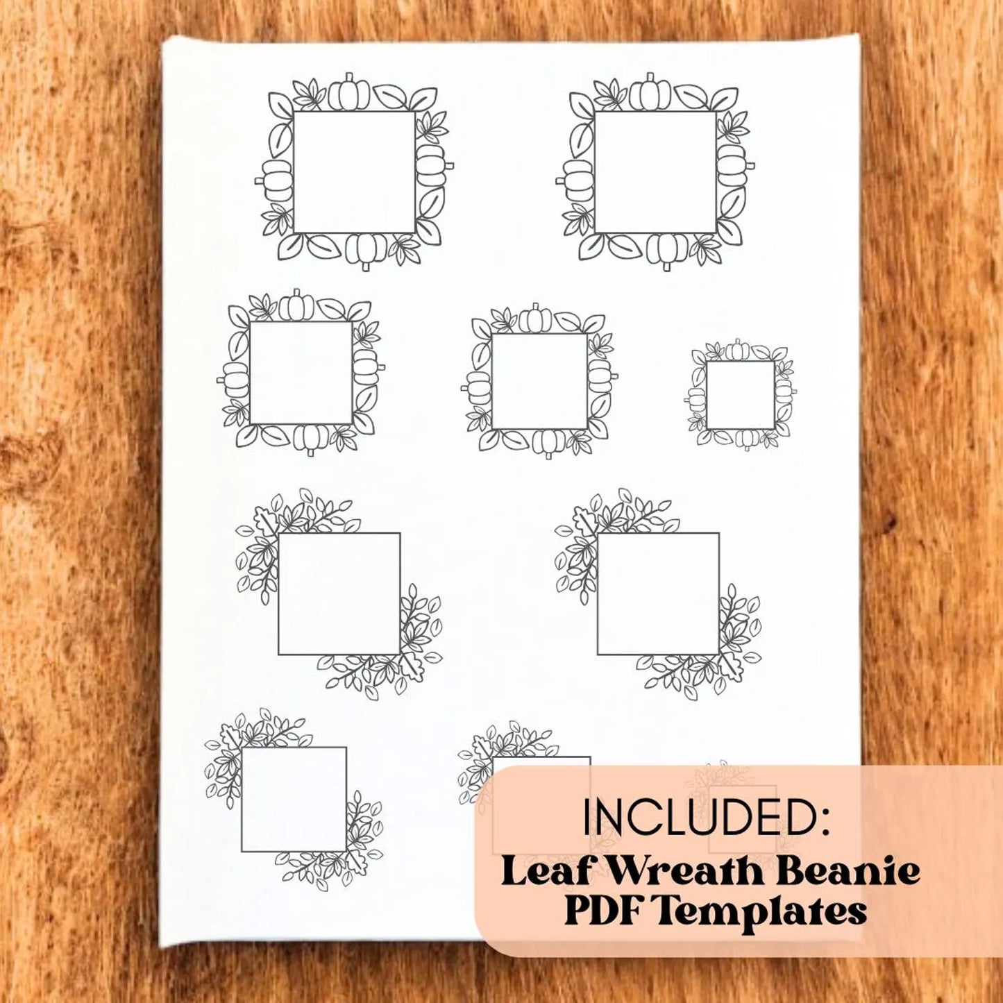 Fall Embroidery Beanie Printable Stick And Stitch Bundle - PDF Download