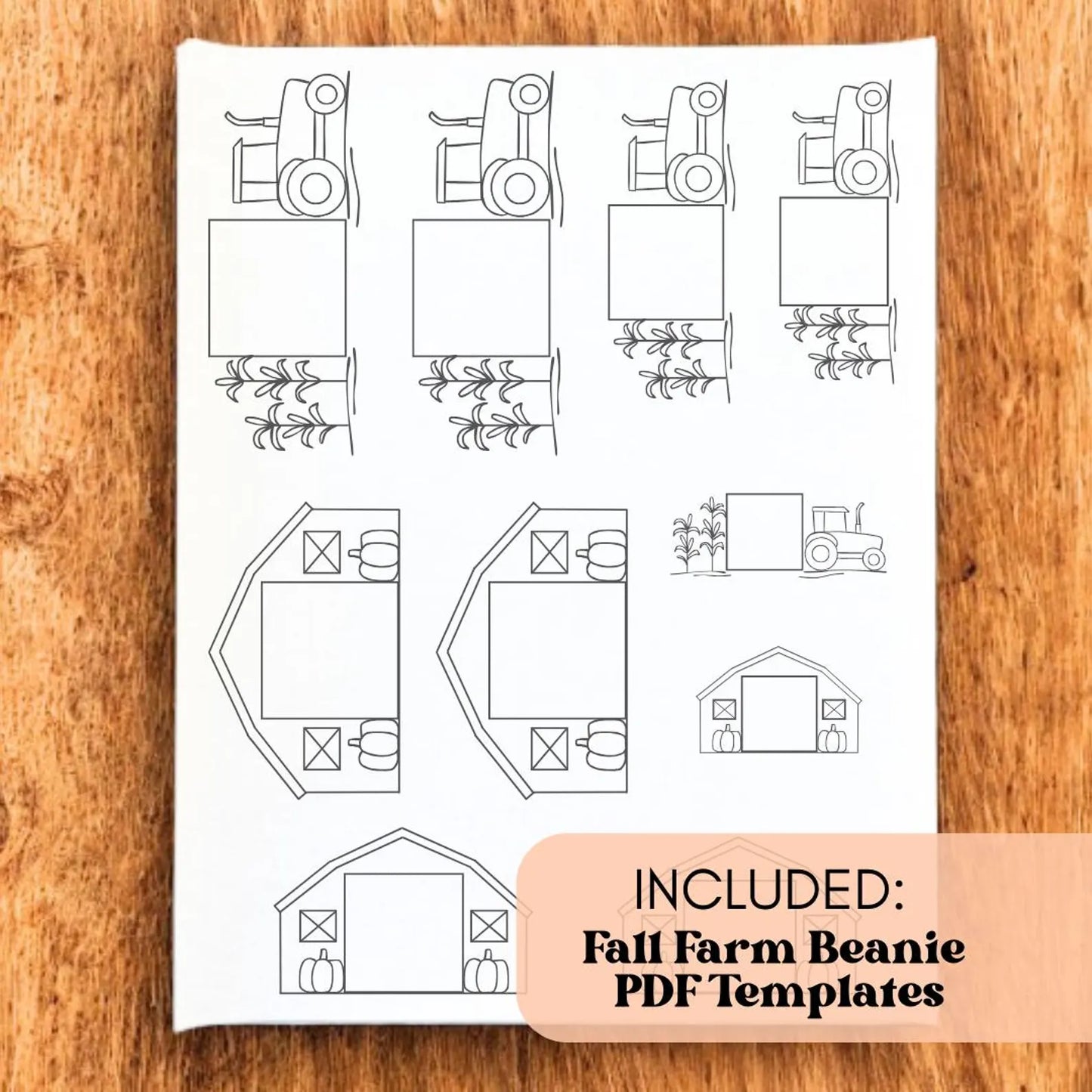 Fall Embroidery Beanie Printable Stick And Stitch Bundle - PDF Download