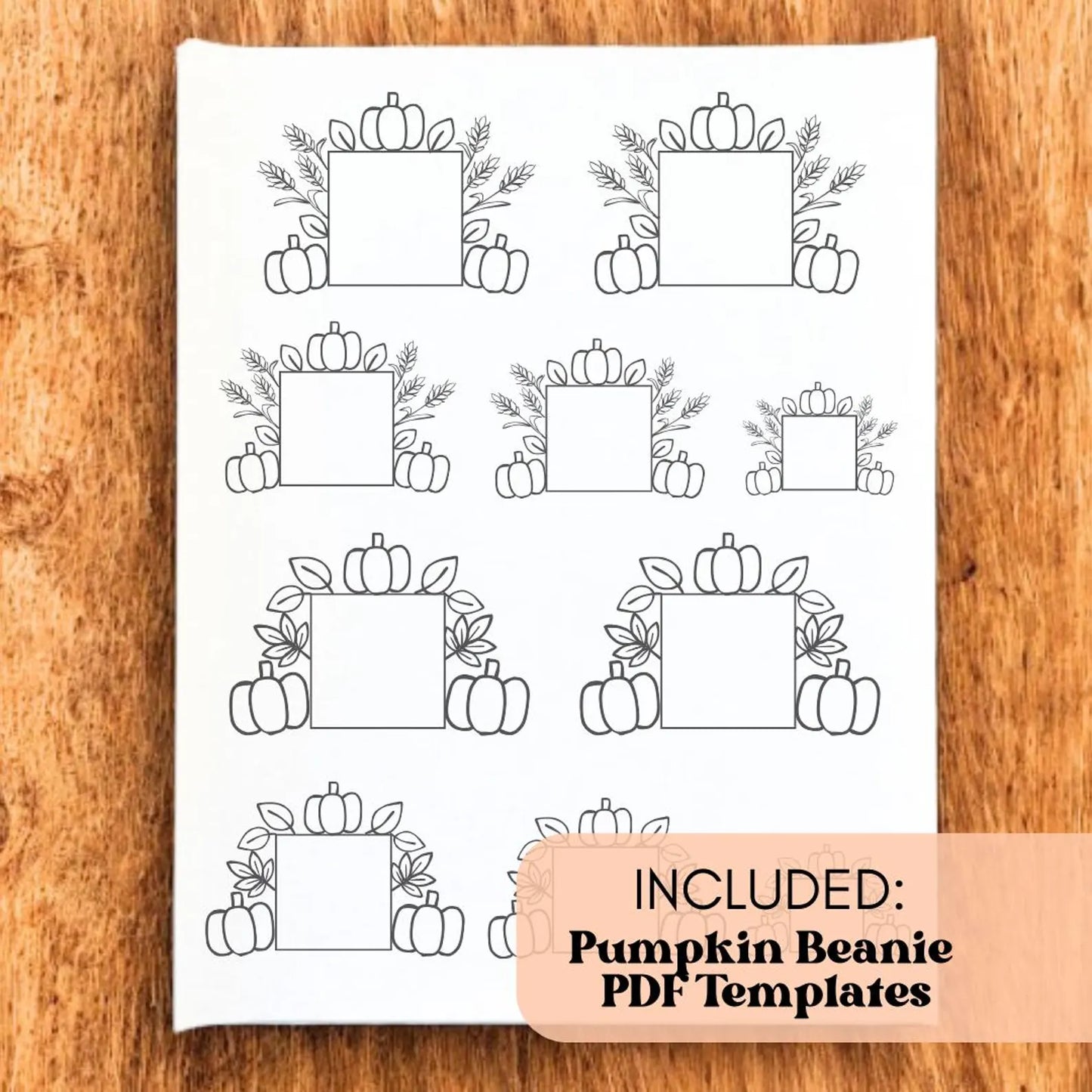Fall Embroidery Beanie Printable Stick And Stitch Bundle - PDF Download