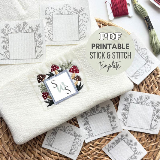 Printable Cottage Core Beanie Stick & Stitch Pattern Templates - PDF Download