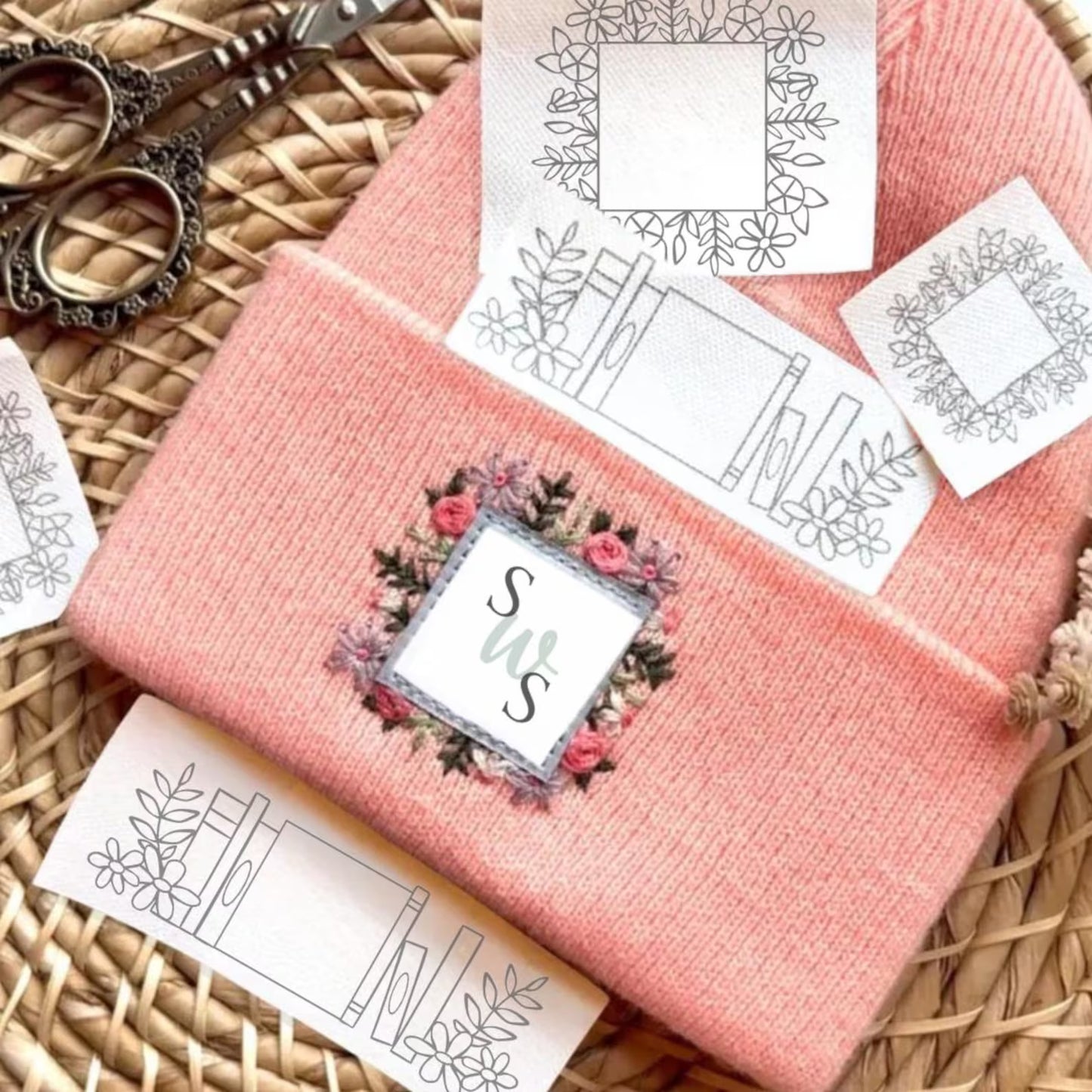 Floral Beanie Stick & Stitch Embroidery Pack