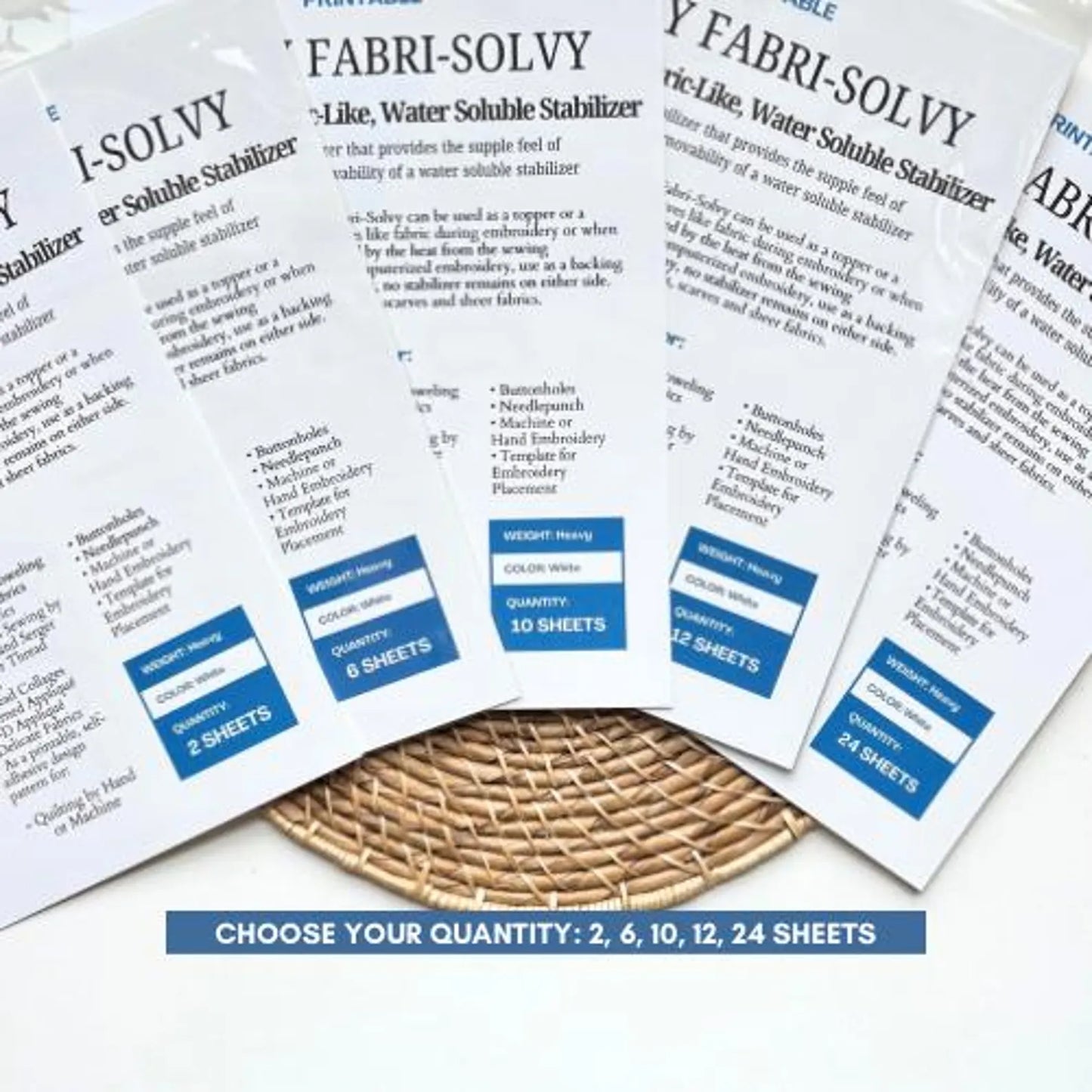 Sulky Fabri-Solvy Water Soluble Stabilizer - Stick and Stitch Sheets
