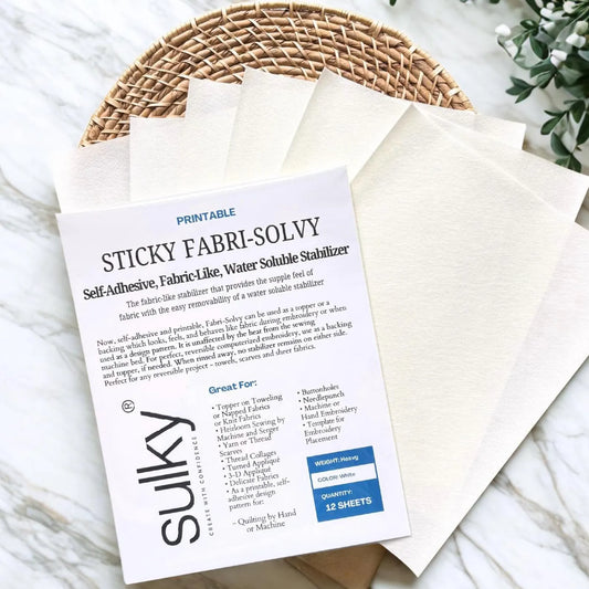 Sulky Fabri-Solvy Water Soluble Stabilizer - Stick and Stitch Sheets